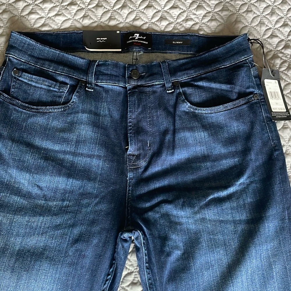 NWT 7 For All Mankind Mens Slimmy jeans Luxe Performance Plus Slim Straight